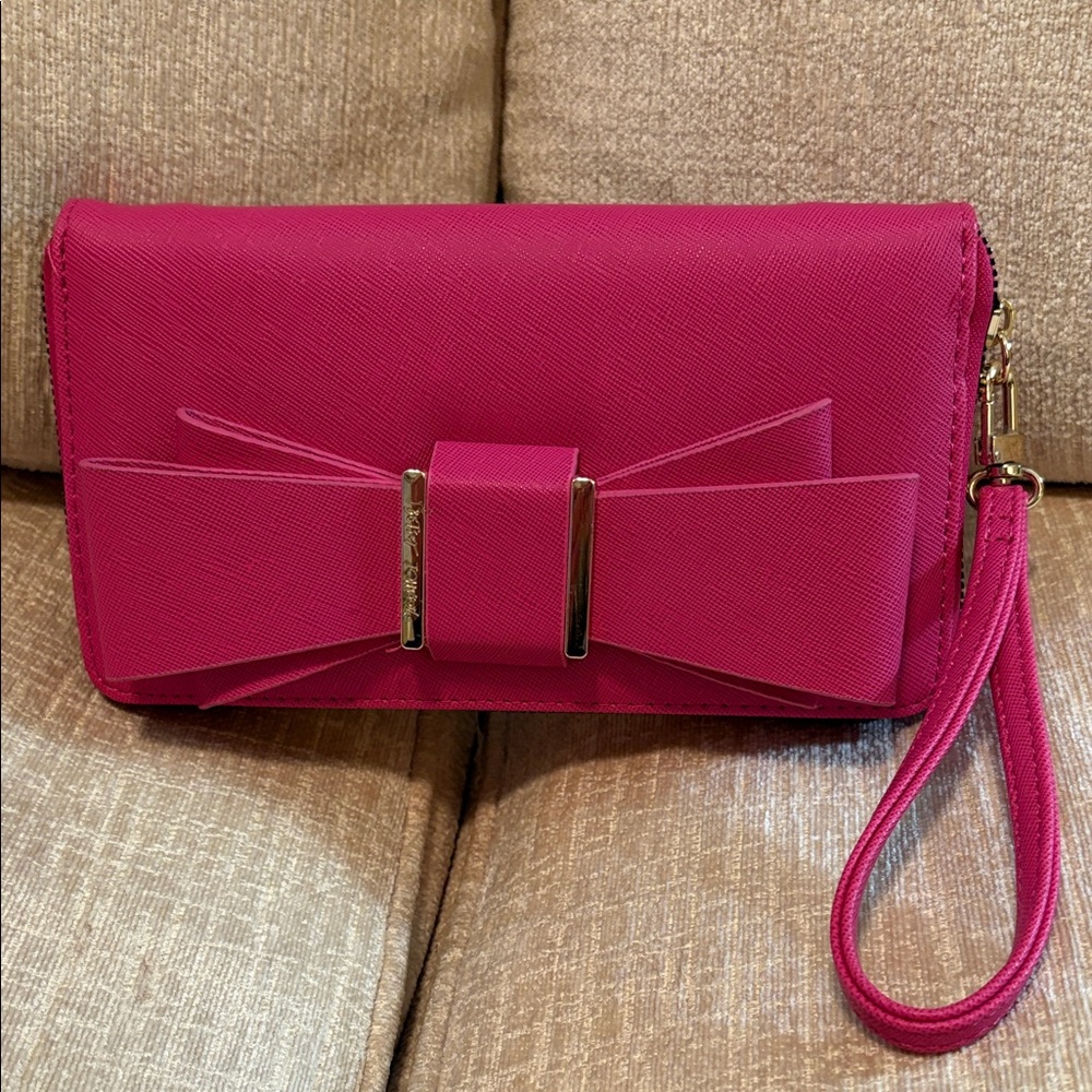 Betsey Johnson Fuchsia Clutch with Bow Detail - Picture 14 of 14